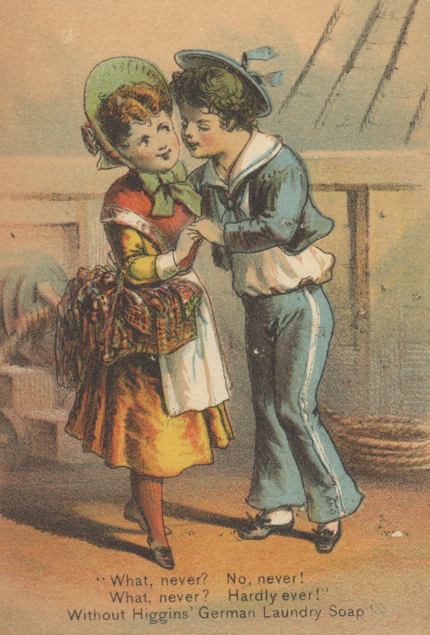 إعلان عن صابون غسيل هيغنز الألماني ، c.1880 بواسطة المدرسة الأمريكية