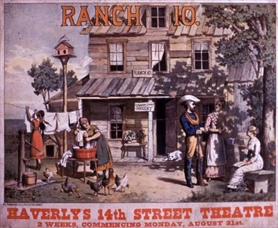 إعلان عن 'Ranch 10' في مسرح 14th Street Theatre في Haverly (اللون الليثو) بواسطة المدرسة الأمريكية