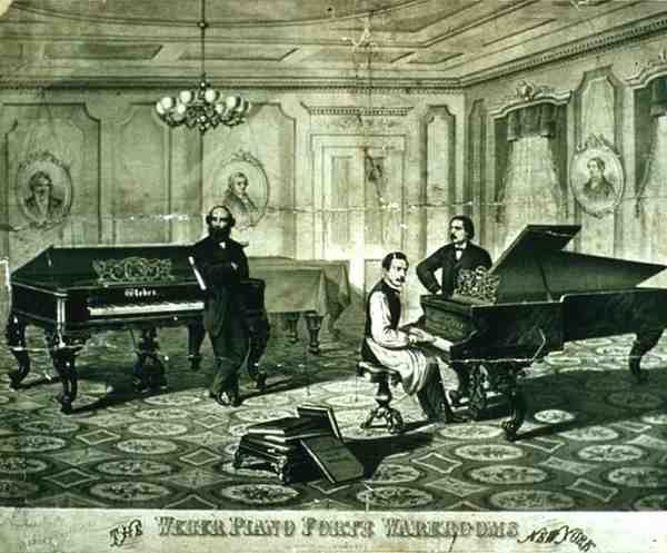 إعلان عن The Weber Piano Forte ، نيويورك (ليتو) بواسطة المدرسة الأمريكية