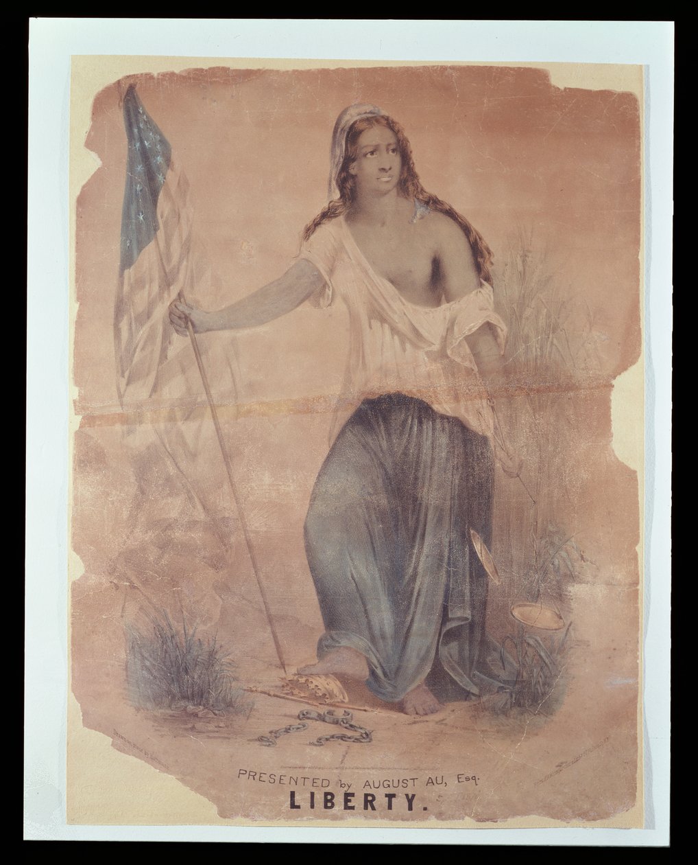 ملصق الحرب الأهلية الأمريكية يمثل الحرية ، نقشها هوفمان ، 1870 بواسطة المدرسة الأمريكية