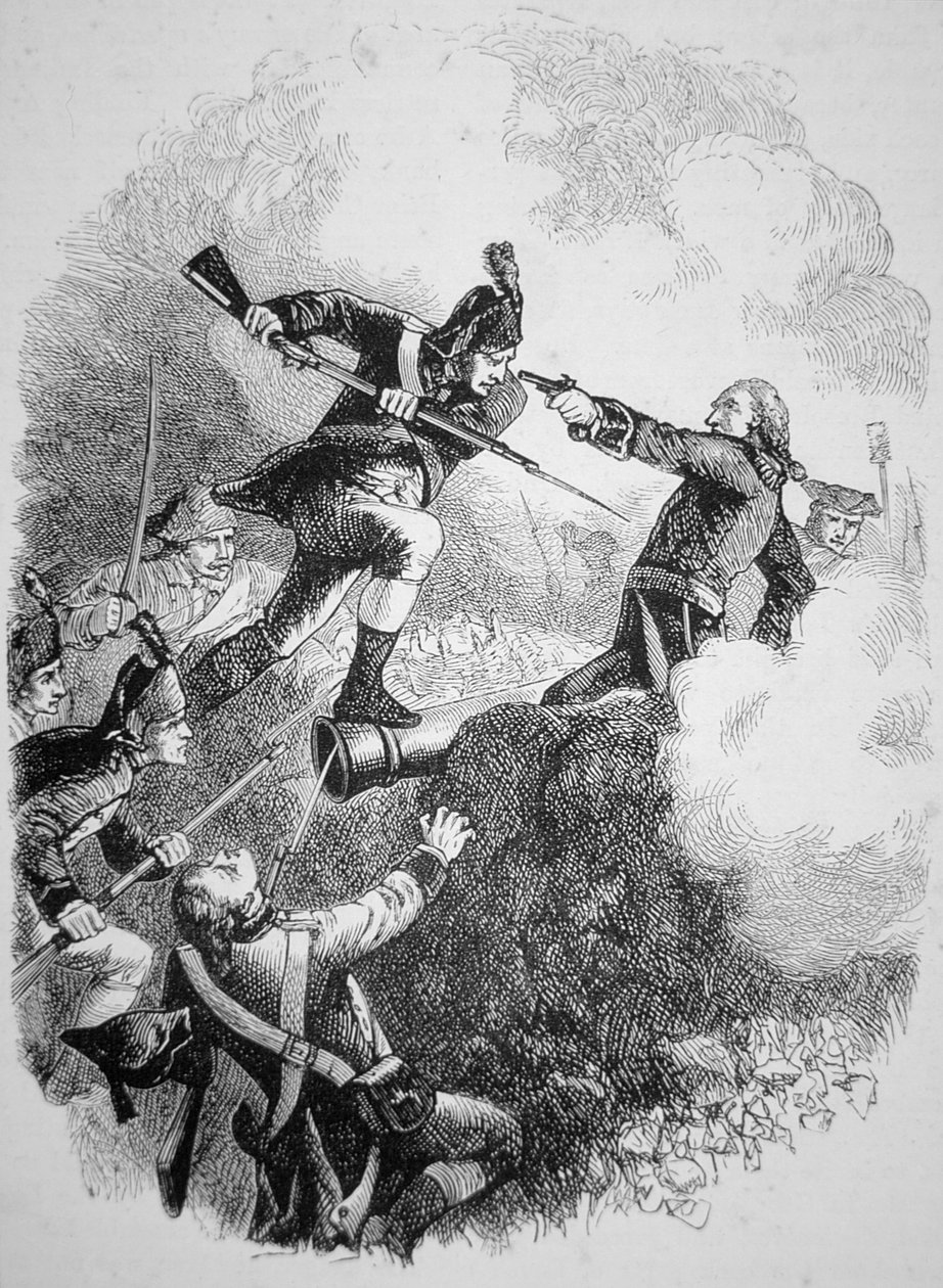 American General Anthony Wayne capturing the British stronghold at Stony Point with a daring bayonet attack in July 1779 (litho) بواسطة المدرسة الأمريكية