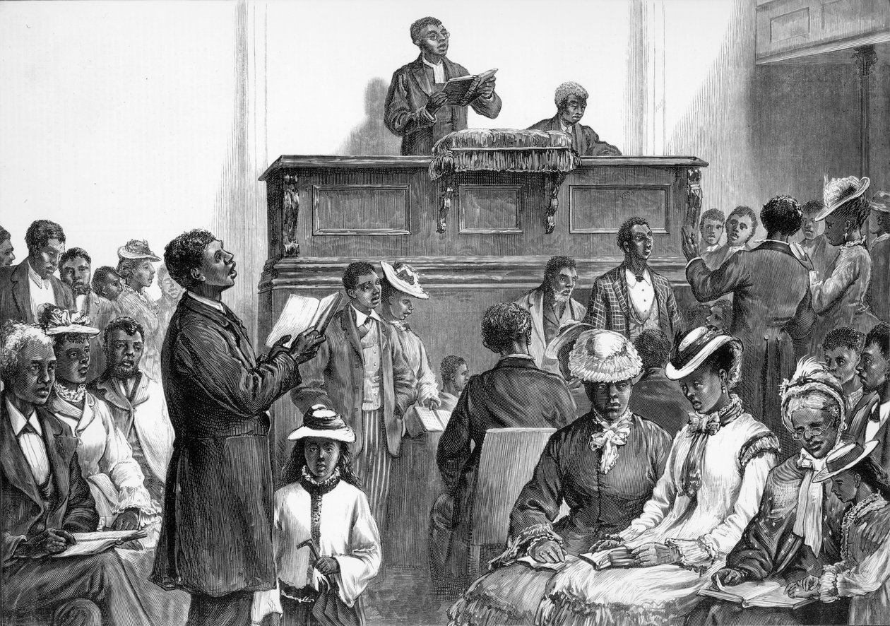 اسكتشات أمريكية: تجمع زنجي في واشنطن ، من 'The Illustrated London News' بواسطة المدرسة الأمريكية