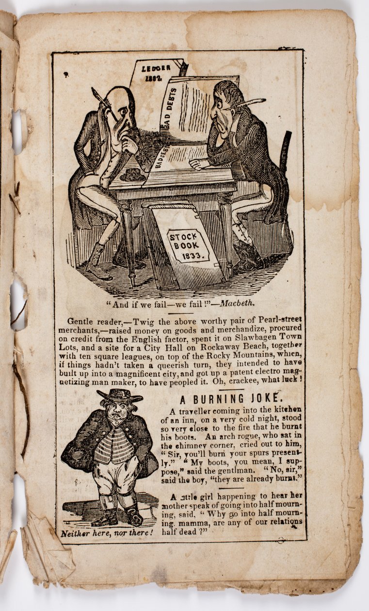 وإذا فشلنا - سنفشل! ماكبث ، صفحة 7 من Eltons Comic All-my-nack ، 1838 بواسطة المدرسة الأمريكية