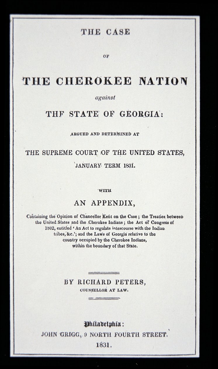 Anti-removal tract, by Cherokee Nation, in reponse to the forced removal of Indians from their homeland بواسطة المدرسة الأمريكية