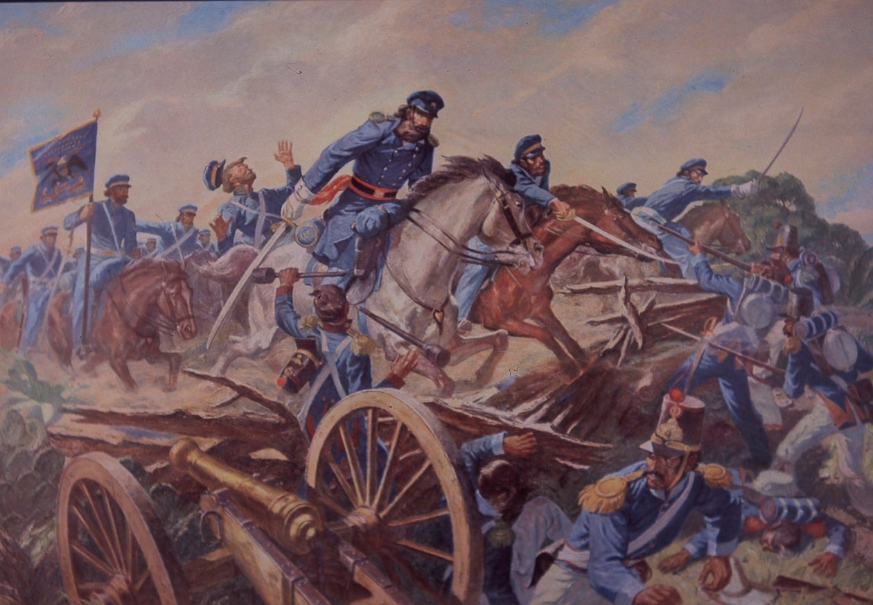 Battle of Resaca de la Palma, Mexican-American War (watercolor on paper) بواسطة المدرسة الأمريكية
