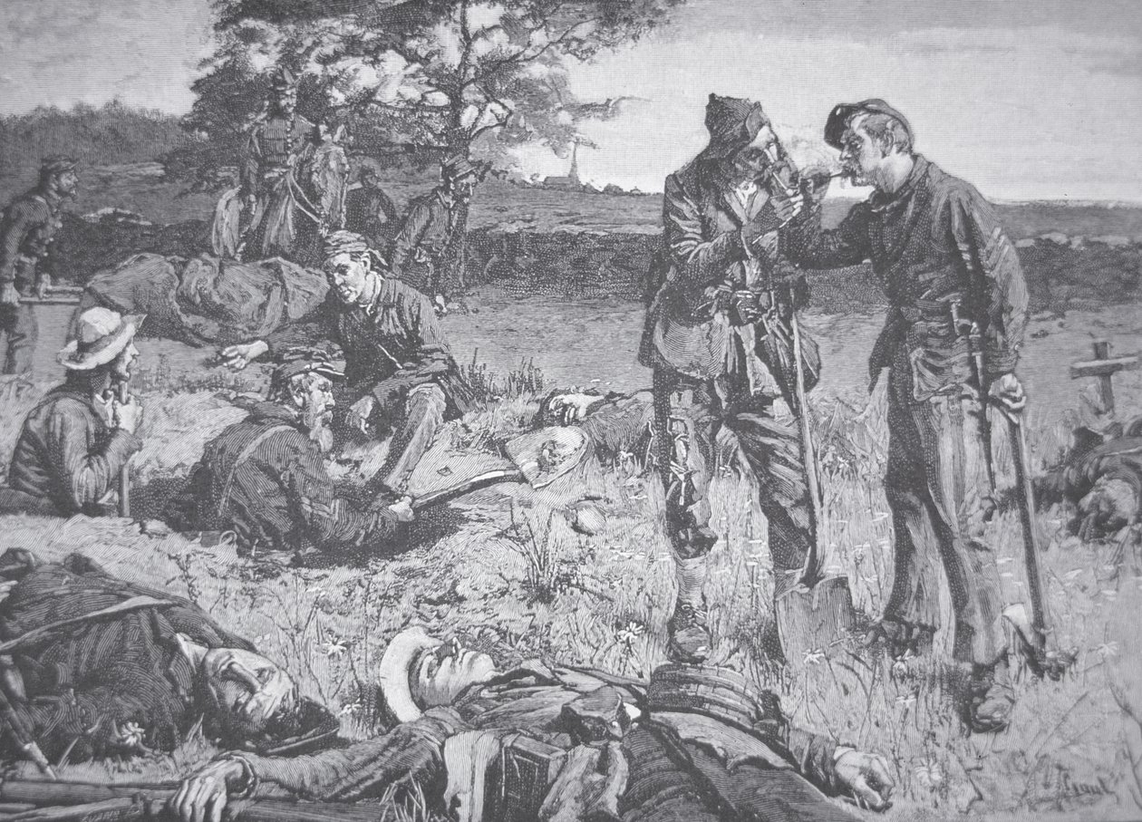 Between the Lines During a Truce (litho) بواسطة المدرسة الأمريكية