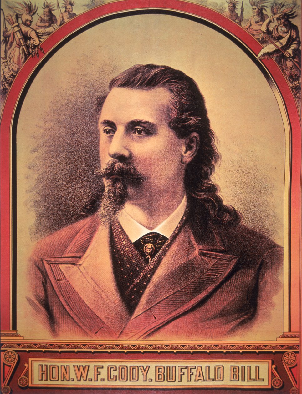 بافالو بيل (1846-1917) 1886 (ليثو ملون) بواسطة المدرسة الأمريكية