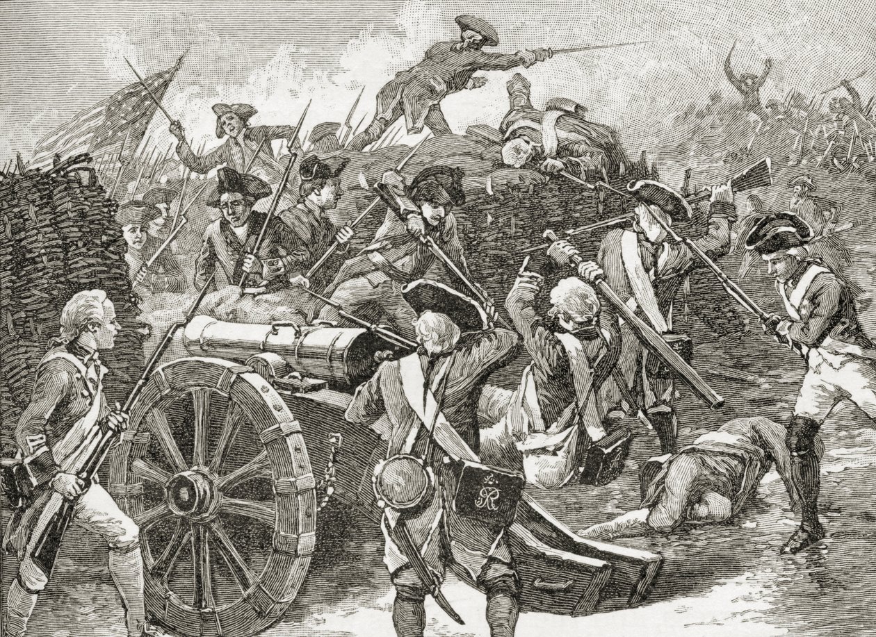 الاستيلاء على معقل في يوركتاون ، 1781 ، من "تاريخ موجز للولايات المتحدة" ، نشرته شركة AS Barnes und Co. في عام 1885 بواسطة المدرسة الأمريكية