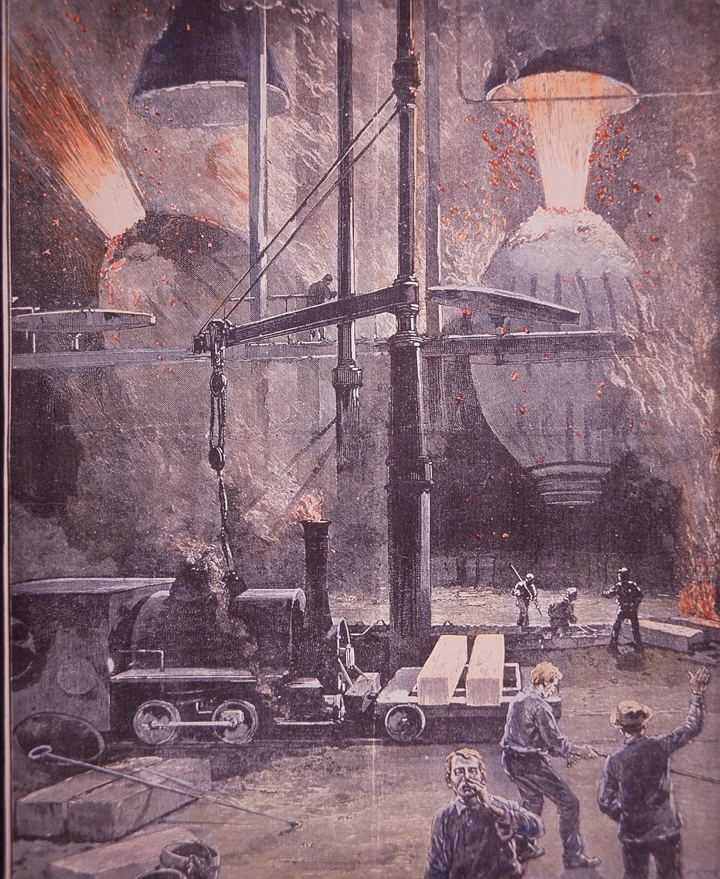 Carnegie steel works, Bessemer converters at full blast, Pittsburgh, Pennsylvania بواسطة المدرسة الأمريكية