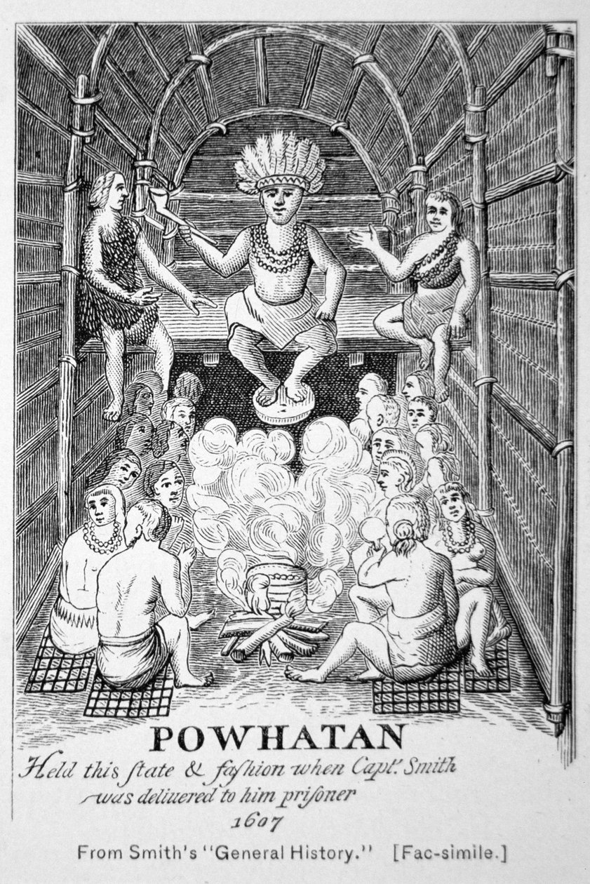 Chief Powhatan as he appeared in 1607, from Smith