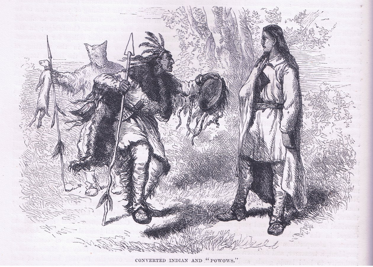 الهنود المتحولون "الأسرى" 1695 ، رسم توضيحي من حانة Cassell's History of the United States. بواسطة Petter & Galpin c.1890 (litho) بواسطة المدرسة الأمريكية