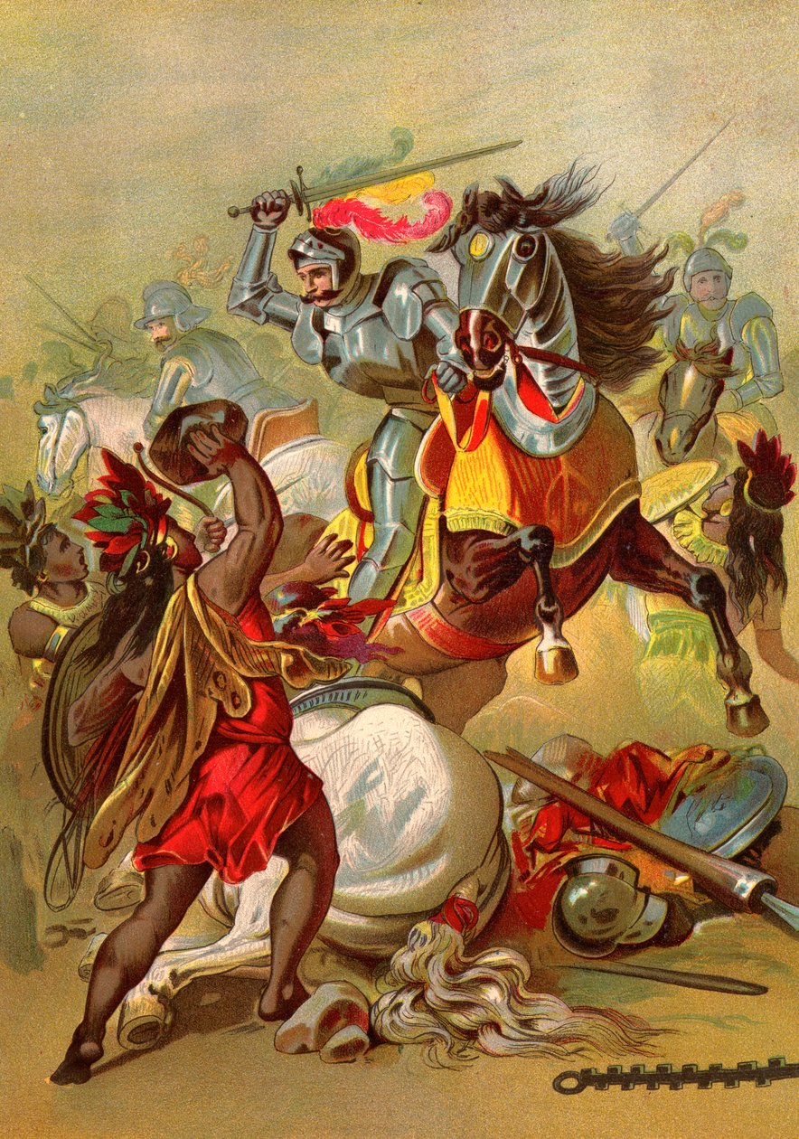 كورتيس وغزو المكسيك بواسطة المدرسة الأمريكية