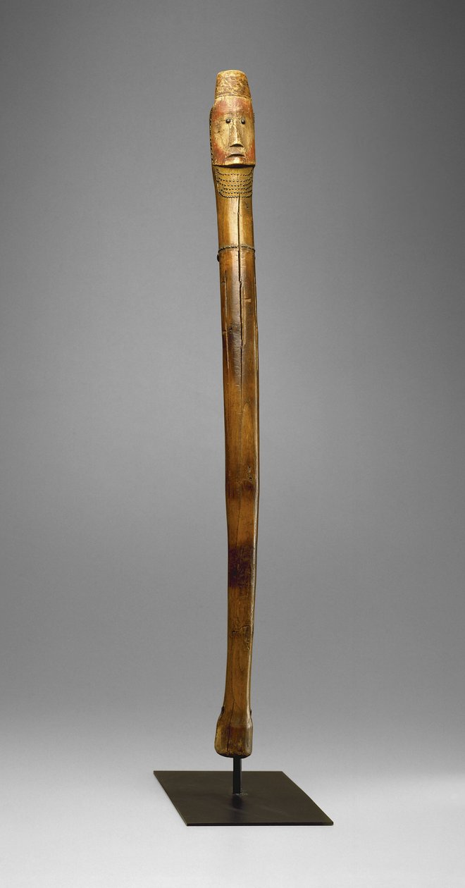 Coup Stick ، Yankton Sioux ، حوالي 1880 (خشب ، مسامير نحاسية ، صبغات وعلامات ملف ساخن) بواسطة المدرسة الأمريكية