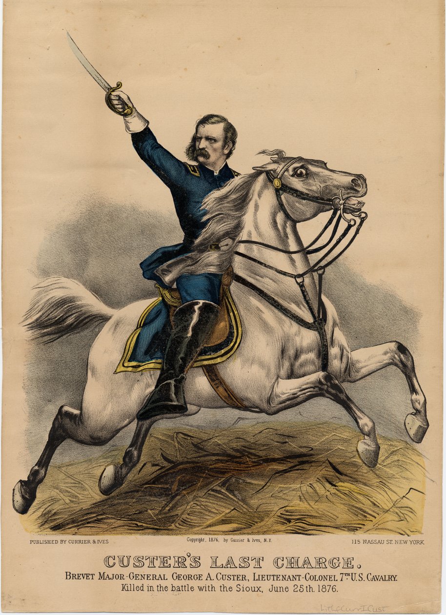 Custers تهمة الماضي ، حانة. بواسطة Currier & Ives ، 1876 بواسطة المدرسة الأمريكية