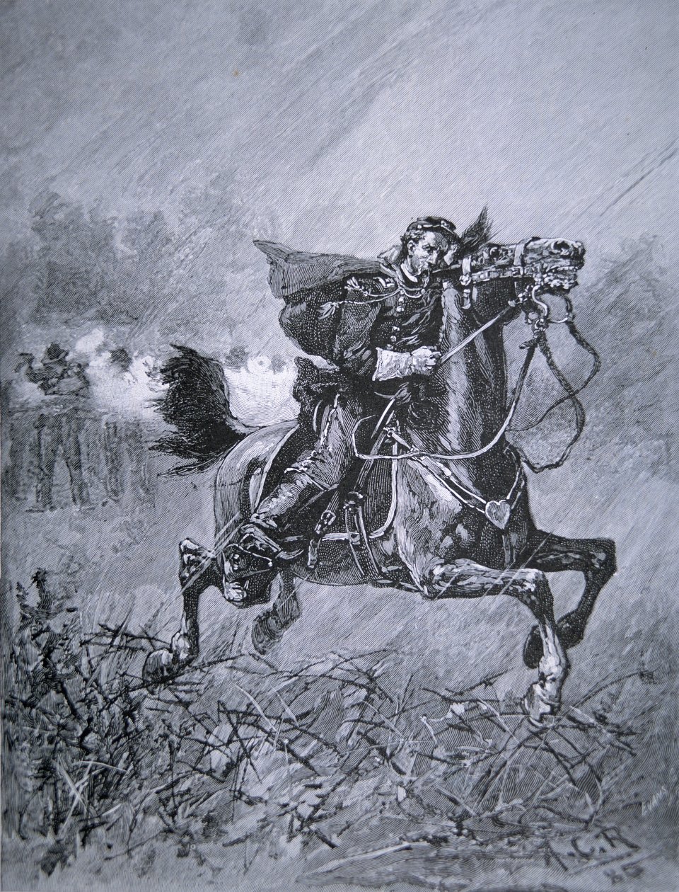 وفاة الجنرال فيليب كيرني (1815-1862) (نقش) بواسطة المدرسة الأمريكية
