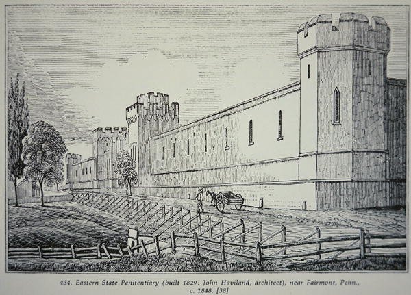 سجن الولاية الشرقية ، بالقرب من فيرمونت ، بنسلفانيا ، حوالي عام 1848 (نقش) بواسطة المدرسة الأمريكية