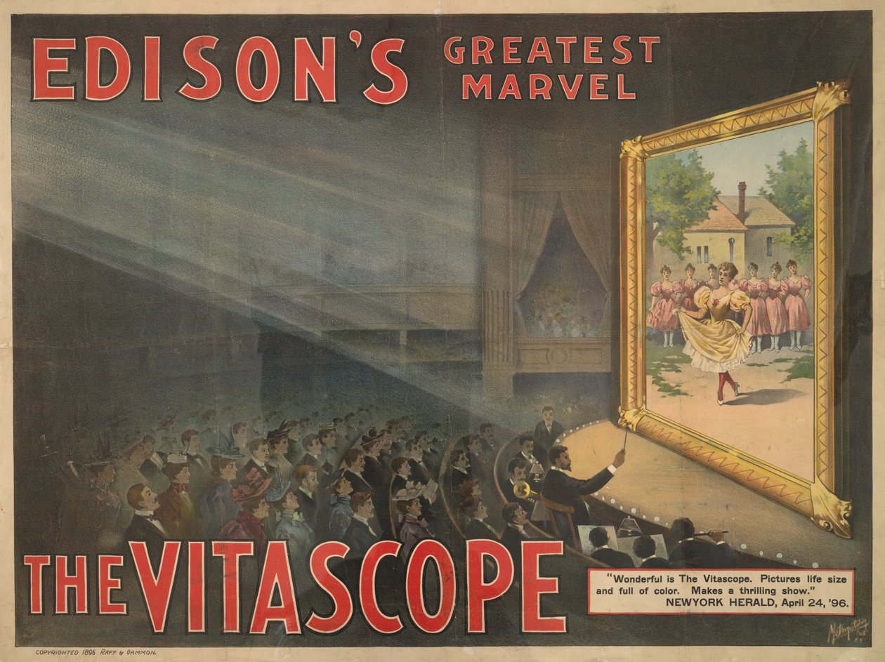 أعجوبة أديسون العظيمة - The Vitascope، 1896 بواسطة المدرسة الأمريكية