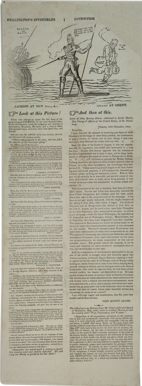 ملصق انتخابي مع أميركيين بارزين ، 1828 بواسطة المدرسة الأمريكية
