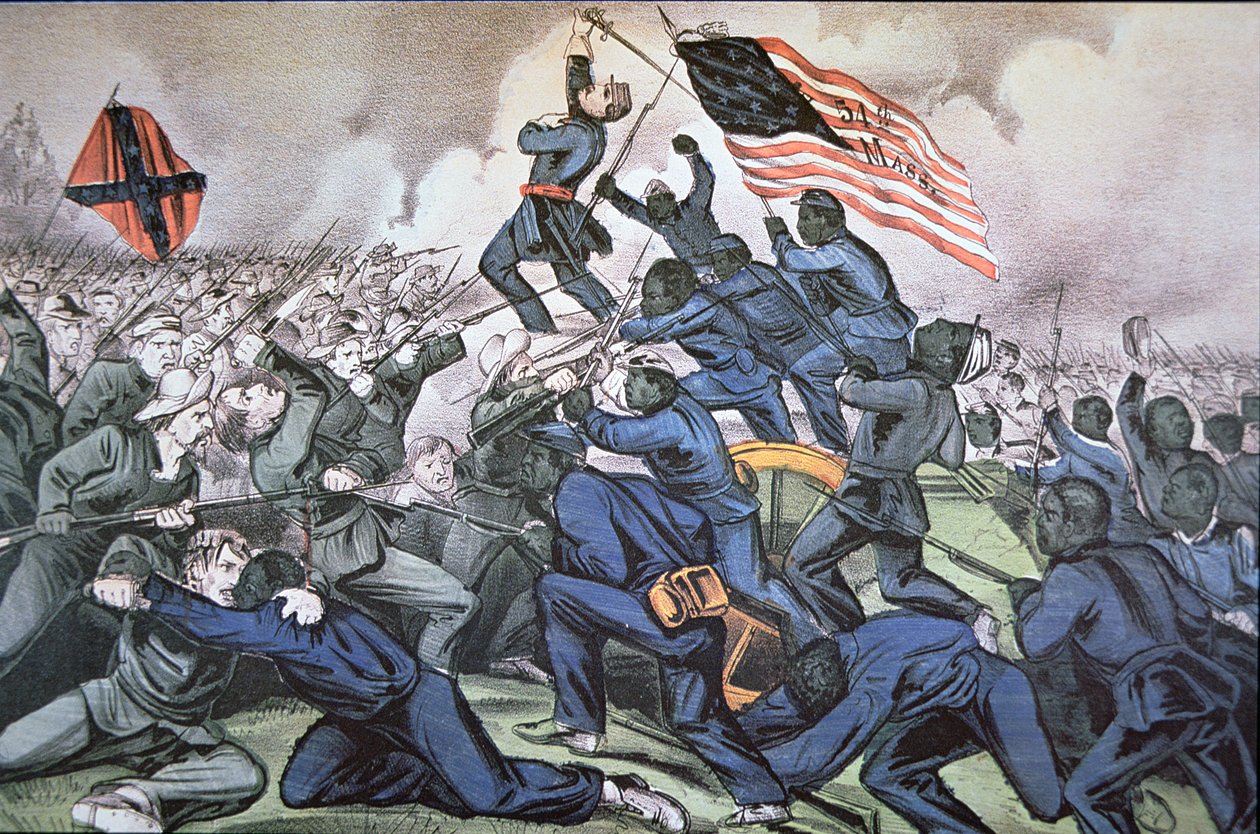 Fort Wagner Stormed by the 54th Massachusetts (Colored) Regiment بواسطة المدرسة الأمريكية