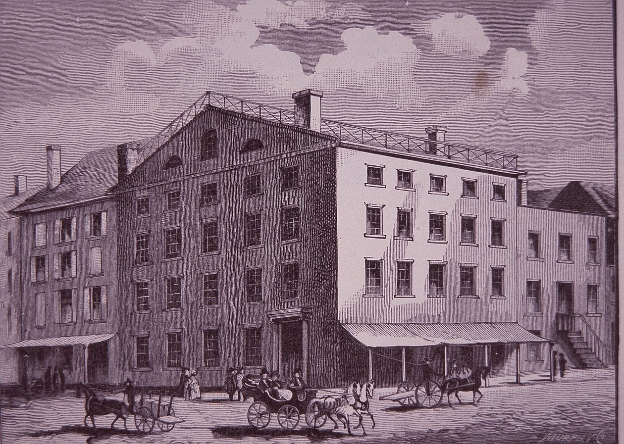 Fraunces Tavern ، مدينة نيويورك (نقش) بواسطة المدرسة الأمريكية