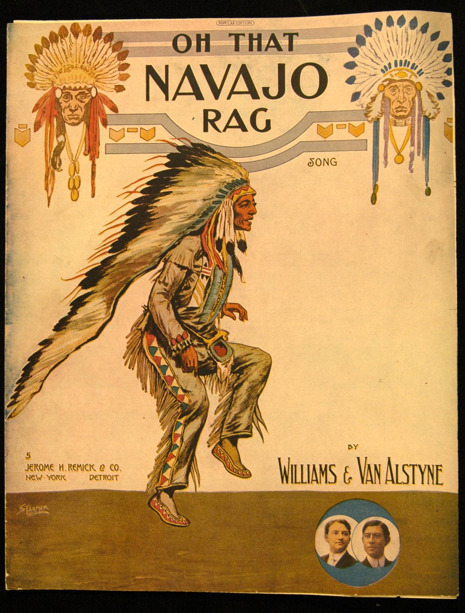 الغلاف الأمامي لـ Oh that Navajo Rag بقلم ويليامز وفان ألستين ، حوالي 1912 بواسطة المدرسة الأمريكية
