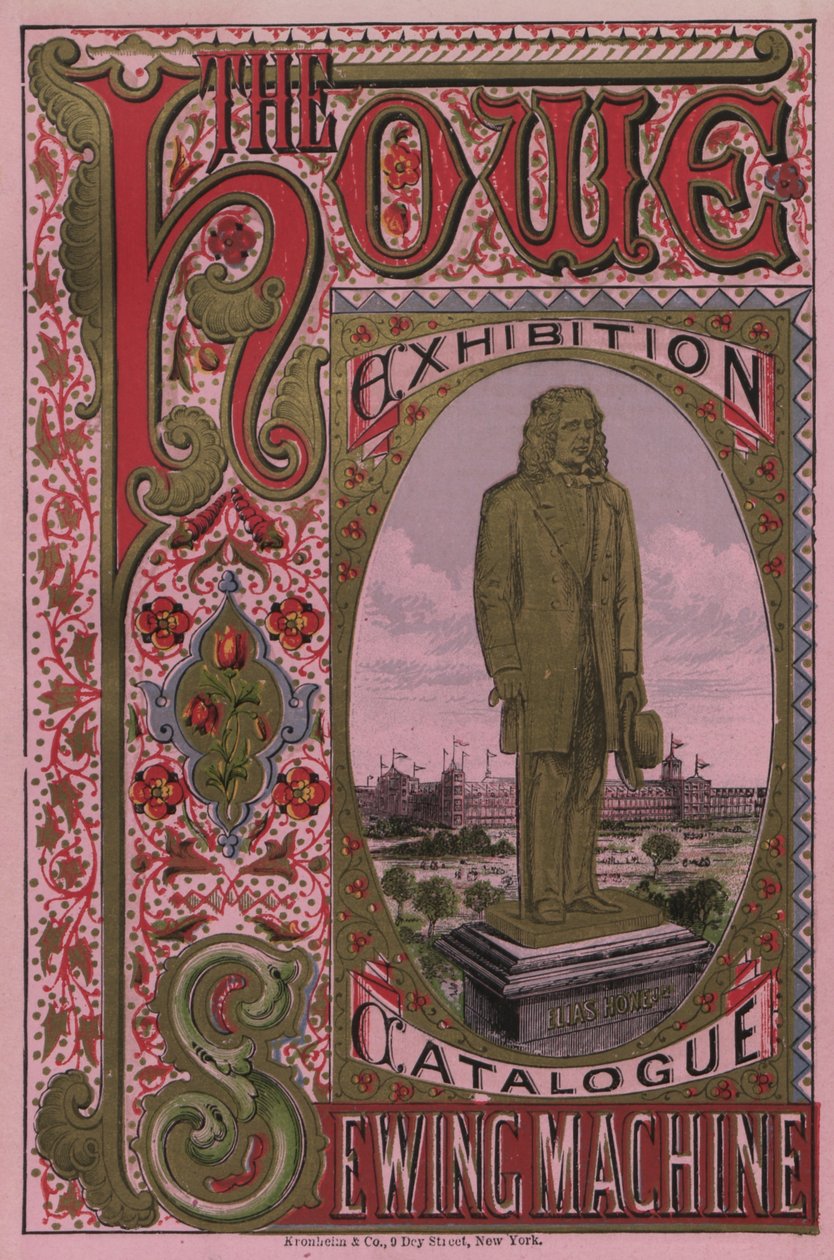 الغلاف الأمامي لكتالوج معرض ماكينة الخياطة ، 1876 بواسطة المدرسة الأمريكية