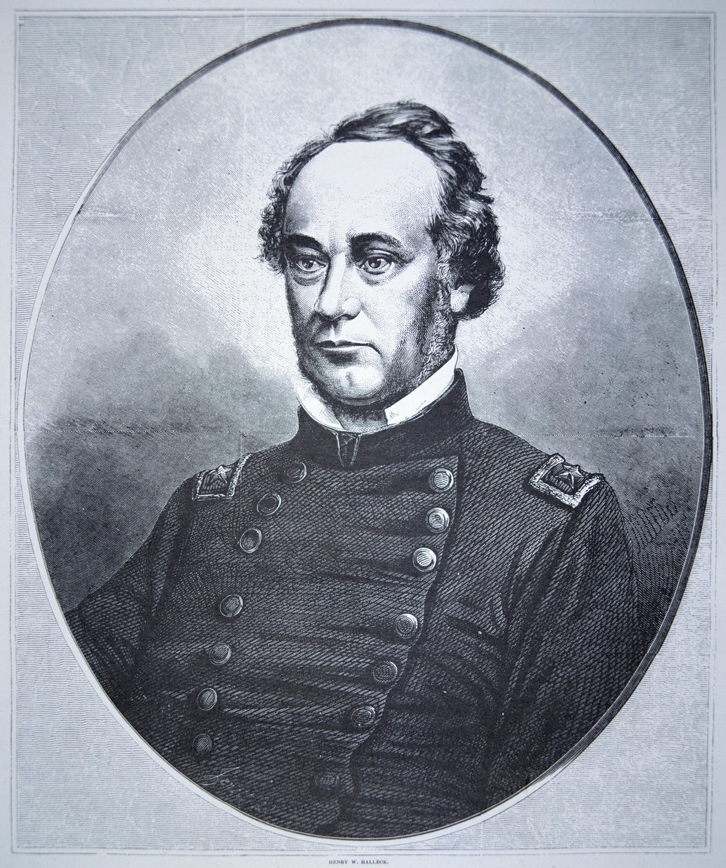General Henry Wager Halleck (1815-72) (engraving) بواسطة المدرسة الأمريكية