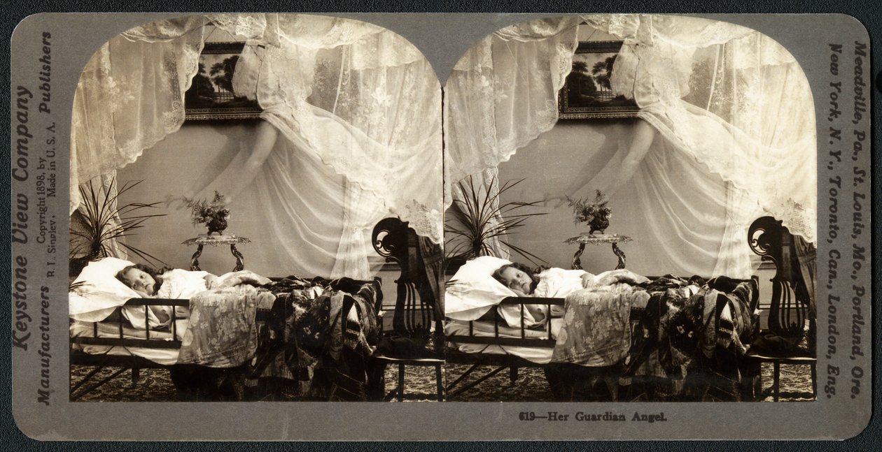 ملاكها الحارس ، c.1899 (صورة مجسمة) بواسطة المدرسة الأمريكية