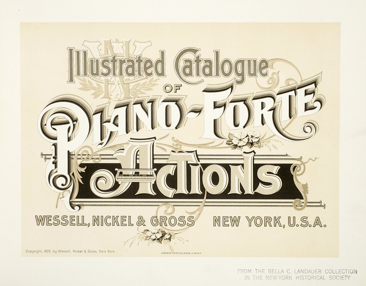 كتالوج مصور لإجراءات البيانو فورتي ، Wessell ، Nickel & Gross Co. - cover ، 1893 بواسطة المدرسة الأمريكية