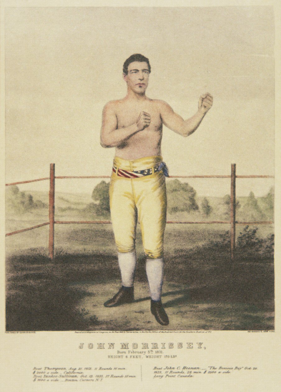 John Morrissey, from a contemporary print (colour litho) بواسطة المدرسة الأمريكية