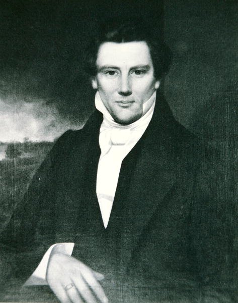 جوزيف سميث (1805-44) مؤسس نبي لديانة المورمون في الولايات المتحدة (ليثو) بواسطة المدرسة الأمريكية