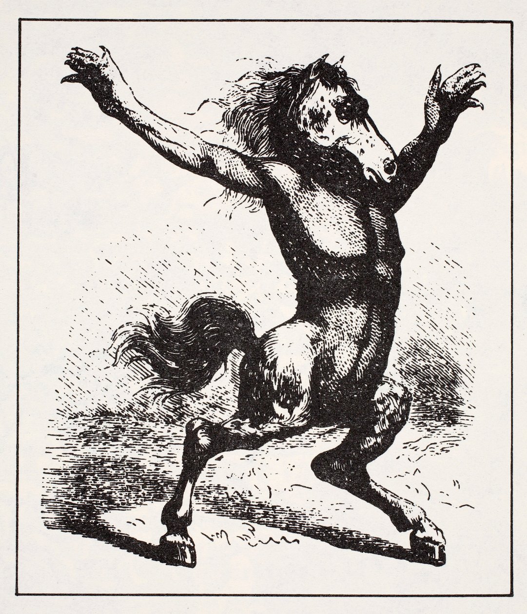Kelpie Water Demon ، من The World Guide to Gnomes ، Fairies ، Elves and Little Little People by Thomas Keightley (1789-1872) تم نشره عام 1880 ، (نقش BW) بواسطة المدرسة الأمريكية