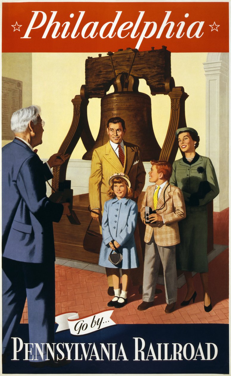 Liberty Bell Travel Poster بواسطة المدرسة الأمريكية