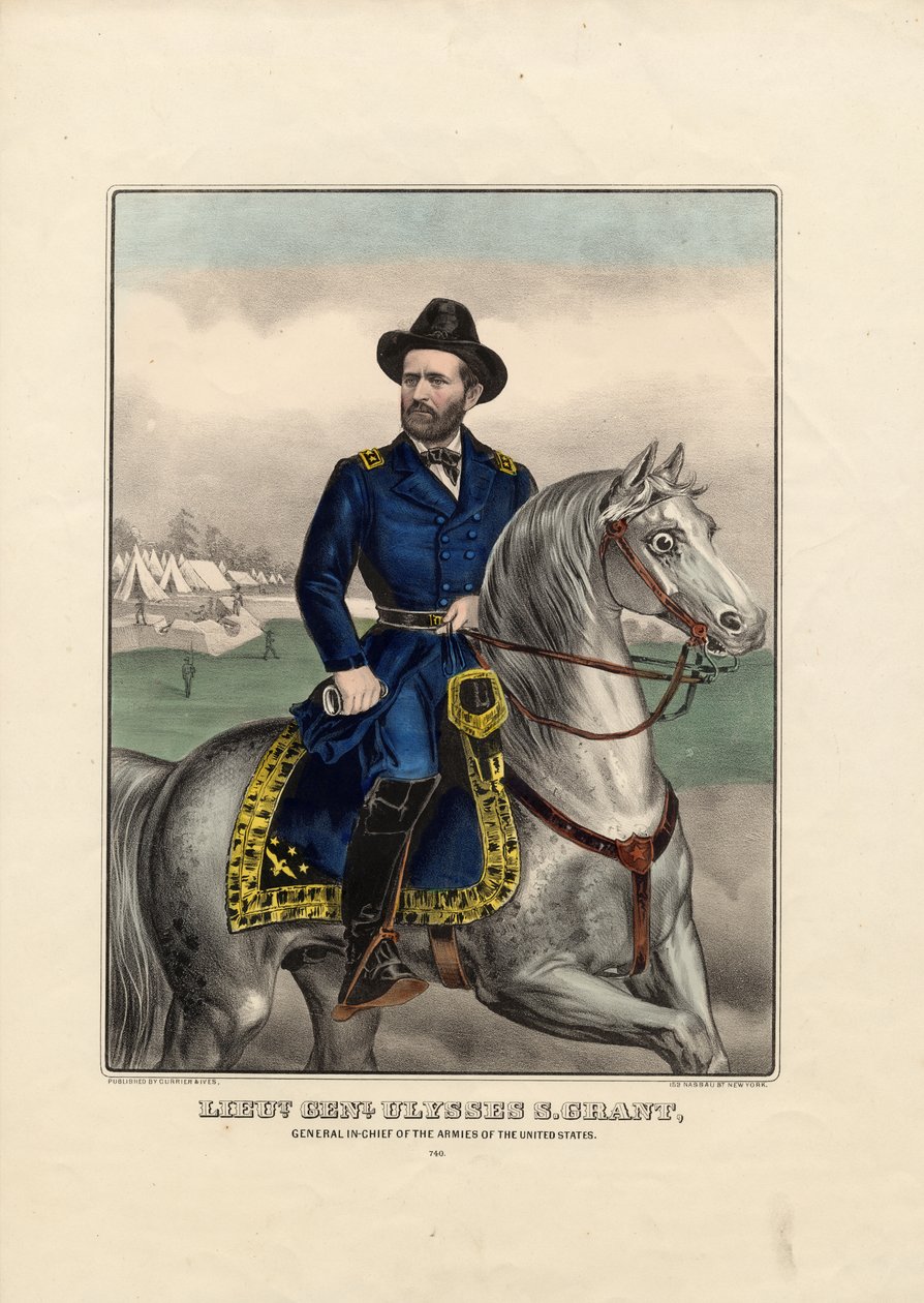 الكذب. Genl. يوليسيس غرانت: قائد عام جيوش الولايات المتحدة ، حانة. بواسطة Currier & Ives ، c.1866-70 بواسطة المدرسة الأمريكية