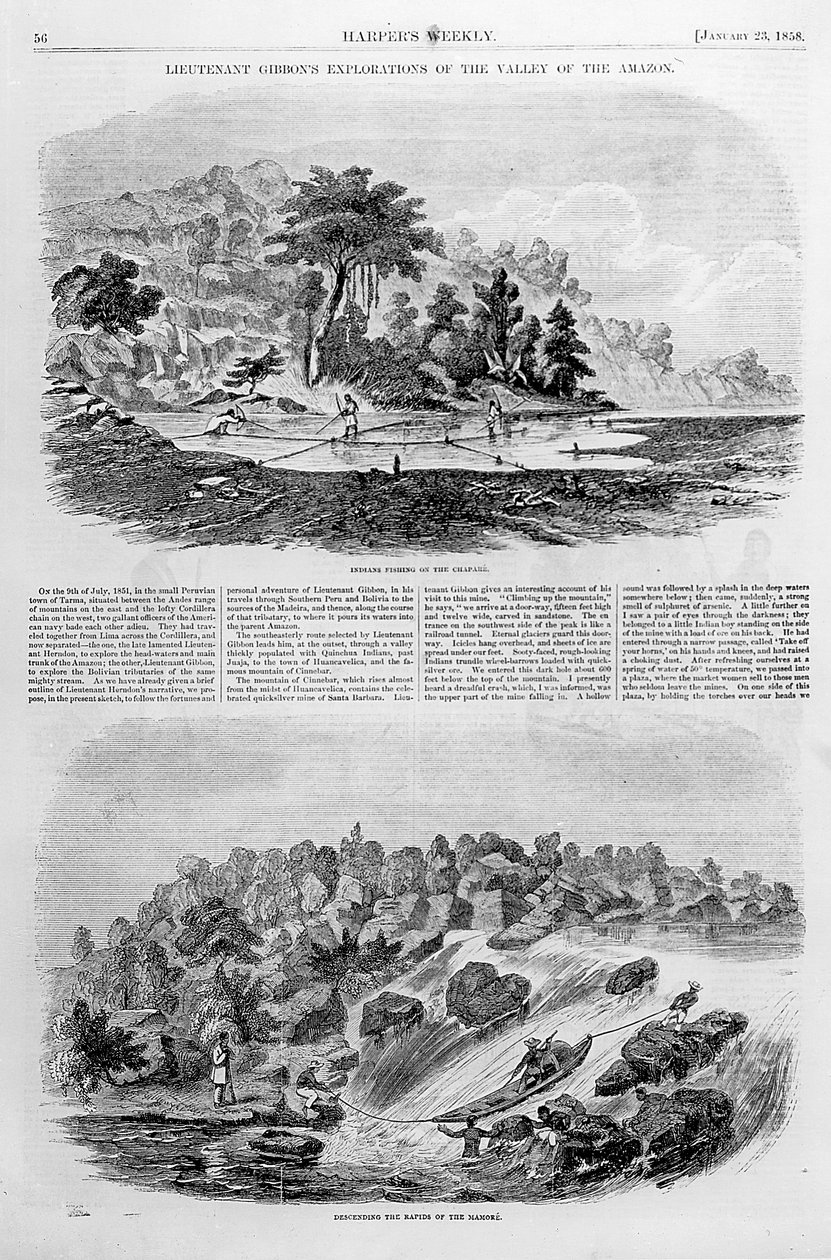 استكشافات الملازم جيبون لوادي الأمازون ، من "هاربر ويكلي" ، 23 يناير 1838 بواسطة المدرسة الأمريكية