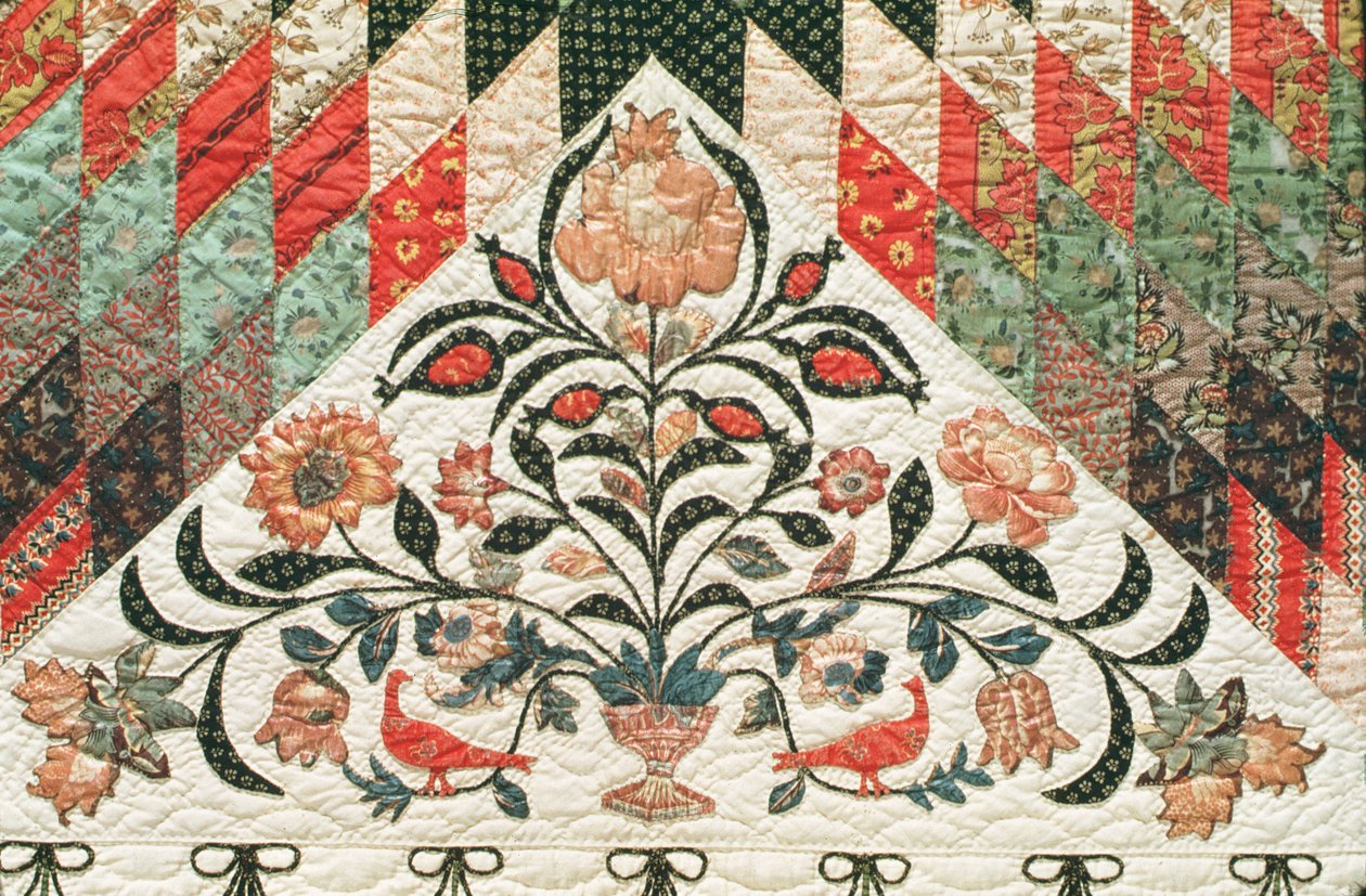 لحاف نمط لون ستار ، c.1850 (قطن) (انظر أيضًا 51714) بواسطة المدرسة الأمريكية