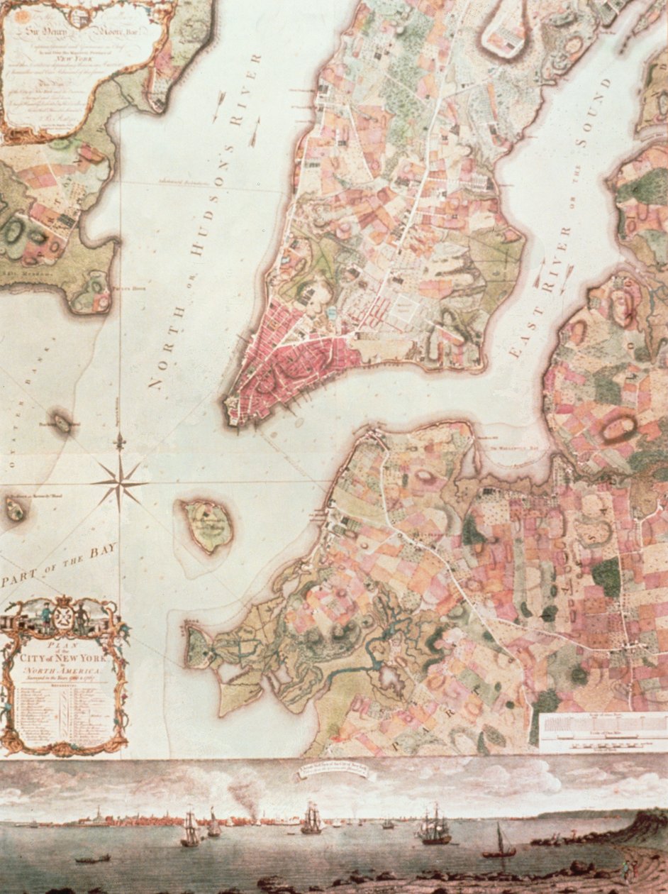 Map of New York in 1766-67 (watercolor on paper) بواسطة المدرسة الأمريكية