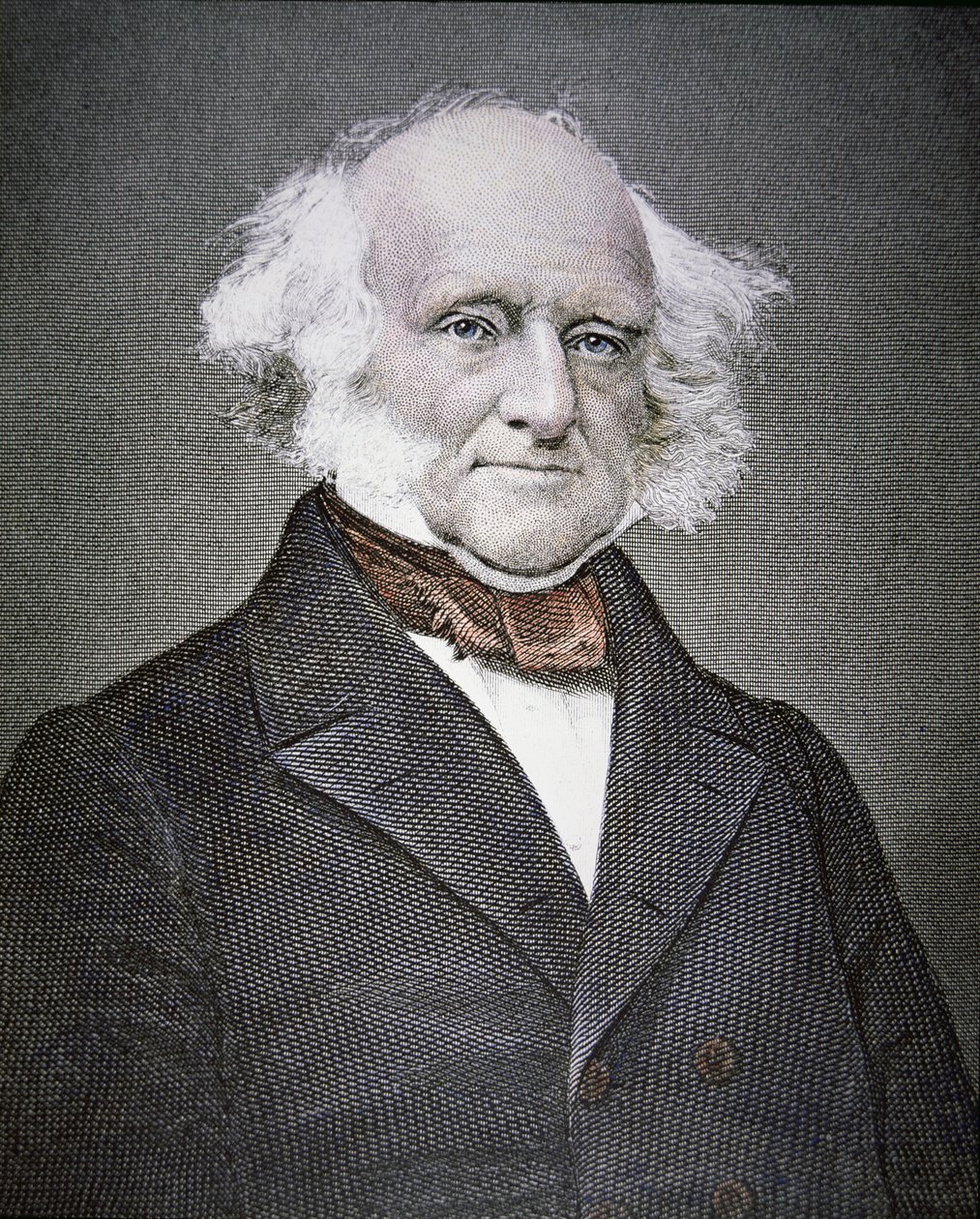 مارتن فان بورين (1782-1862) (نقش ملون) بواسطة المدرسة الأمريكية