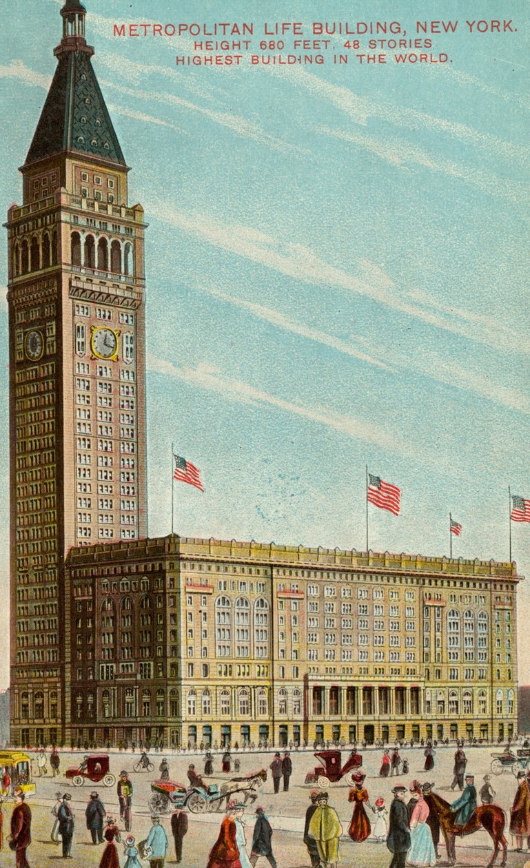 مبنى متروبوليتان لايف ، نيويورك ، حوالي 1909-13 بواسطة المدرسة الأمريكية