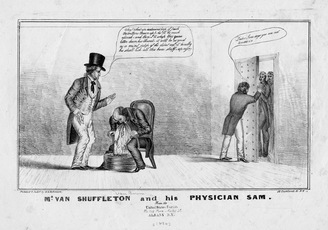 السيد فان شوفلتون وطبيبه سام ، حوالي عام 1836 بواسطة المدرسة الأمريكية