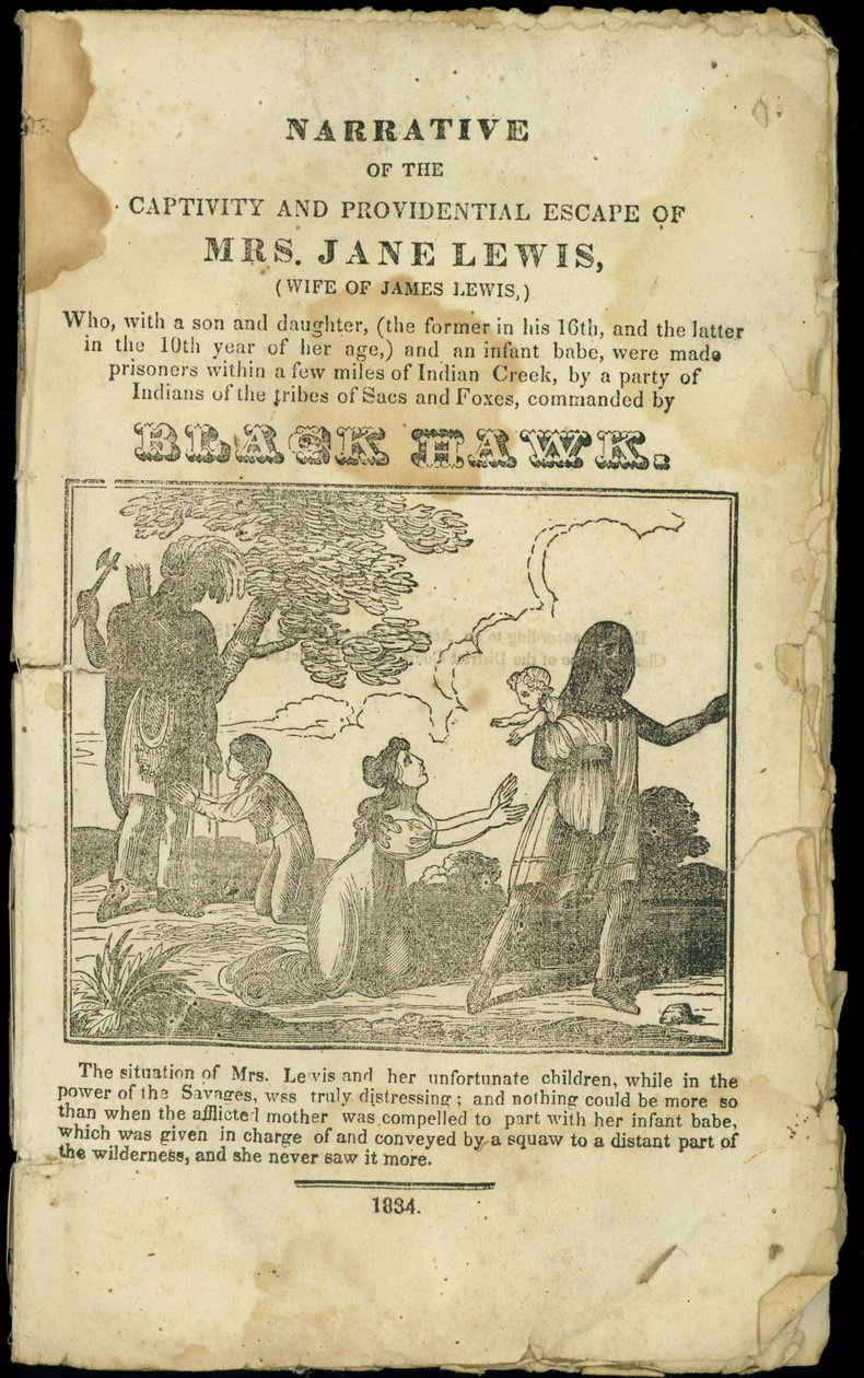 سرد الأسر والهروب الاستفزازي للسيدة جين لويس ، نُشر عام 1832 بواسطة المدرسة الأمريكية
