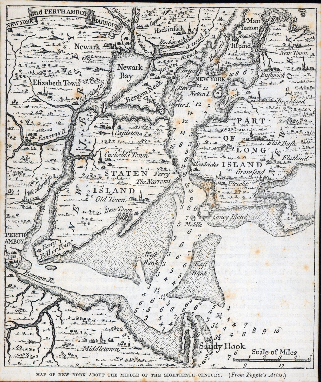 New York in the middle of the 18th century (litho) بواسطة المدرسة الأمريكية