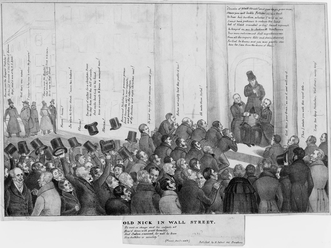 نيك القديم في وول ستريت ، c.1832 بواسطة المدرسة الأمريكية