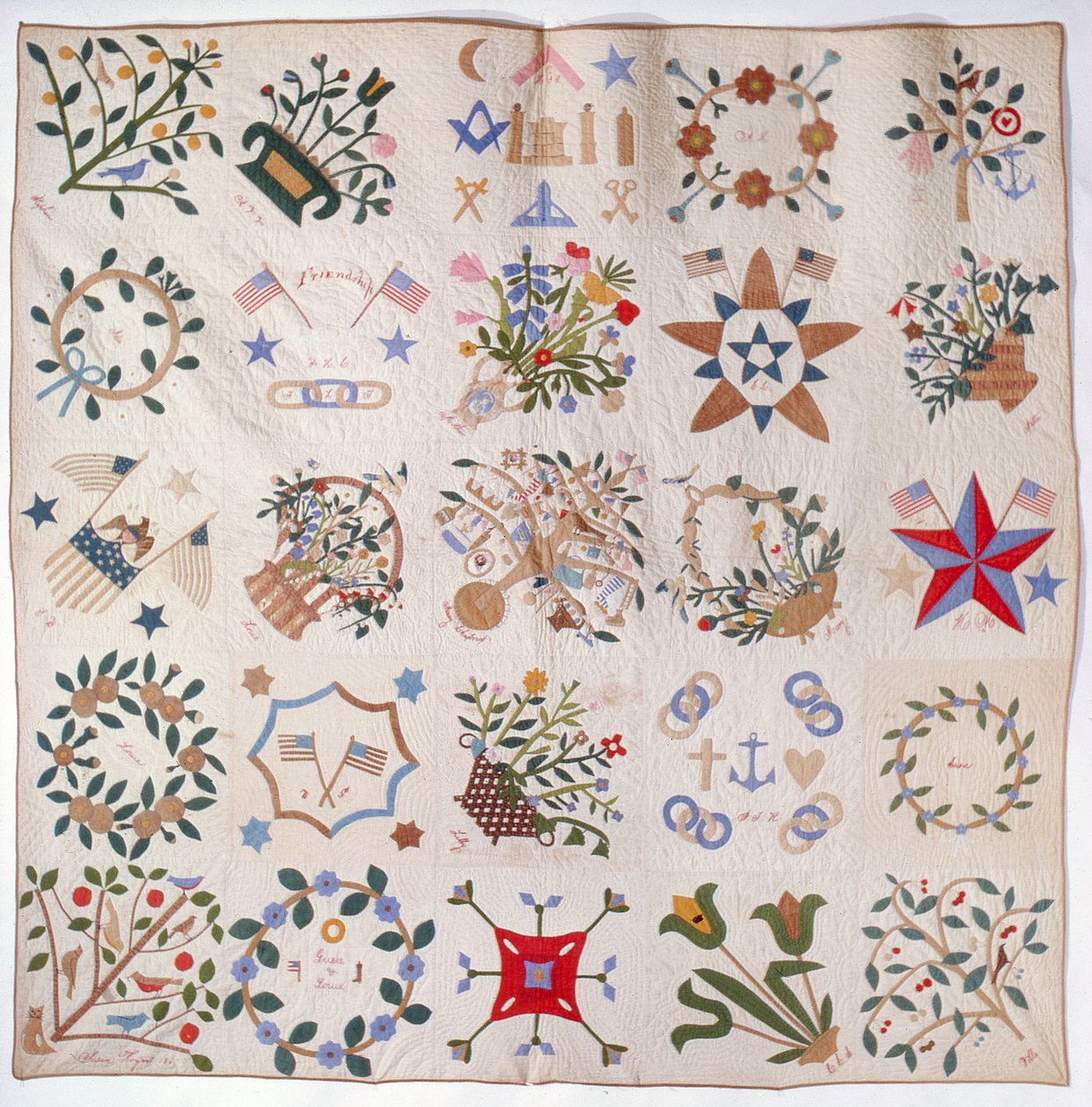 لحاف باتريوت وزهرة ، c. 1860 (قطن) بواسطة المدرسة الأمريكية