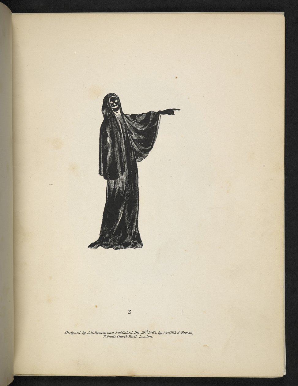 اللوحة 2. شبح باللون الأسود ، من "Spectropia" 1864 (litho) بواسطة المدرسة الأمريكية