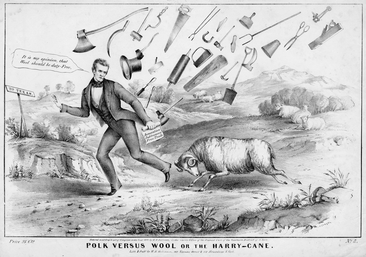 بولك مقابل الصوف ، أو ، The Harry-cane ، نشر بواسطة HR Robinson ، New York ، 1844 بواسطة المدرسة الأمريكية