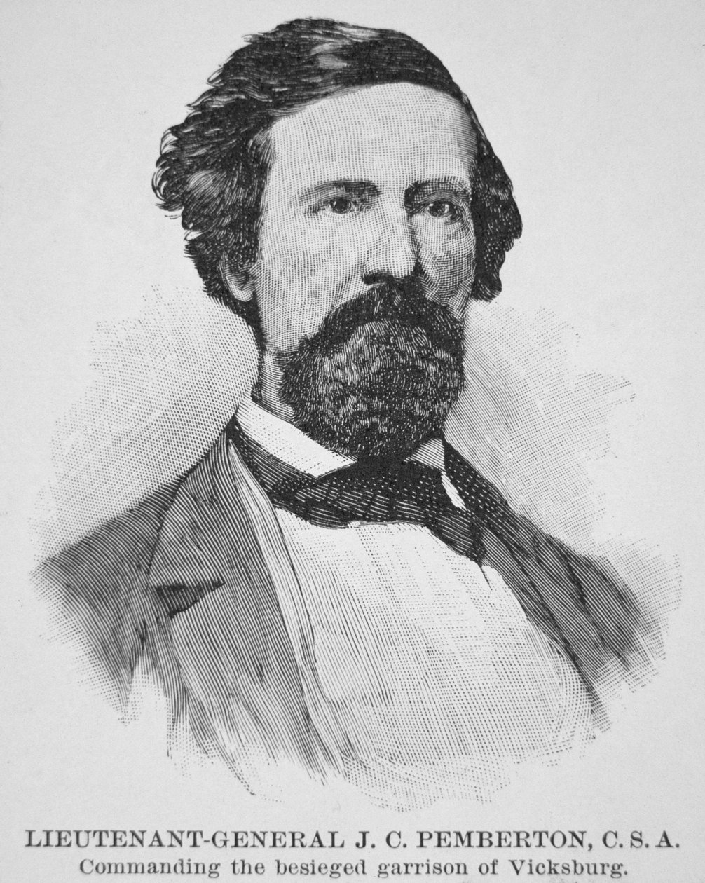 Portrait of General J.C. Pemberton (1814-81) (litho) بواسطة المدرسة الأمريكية