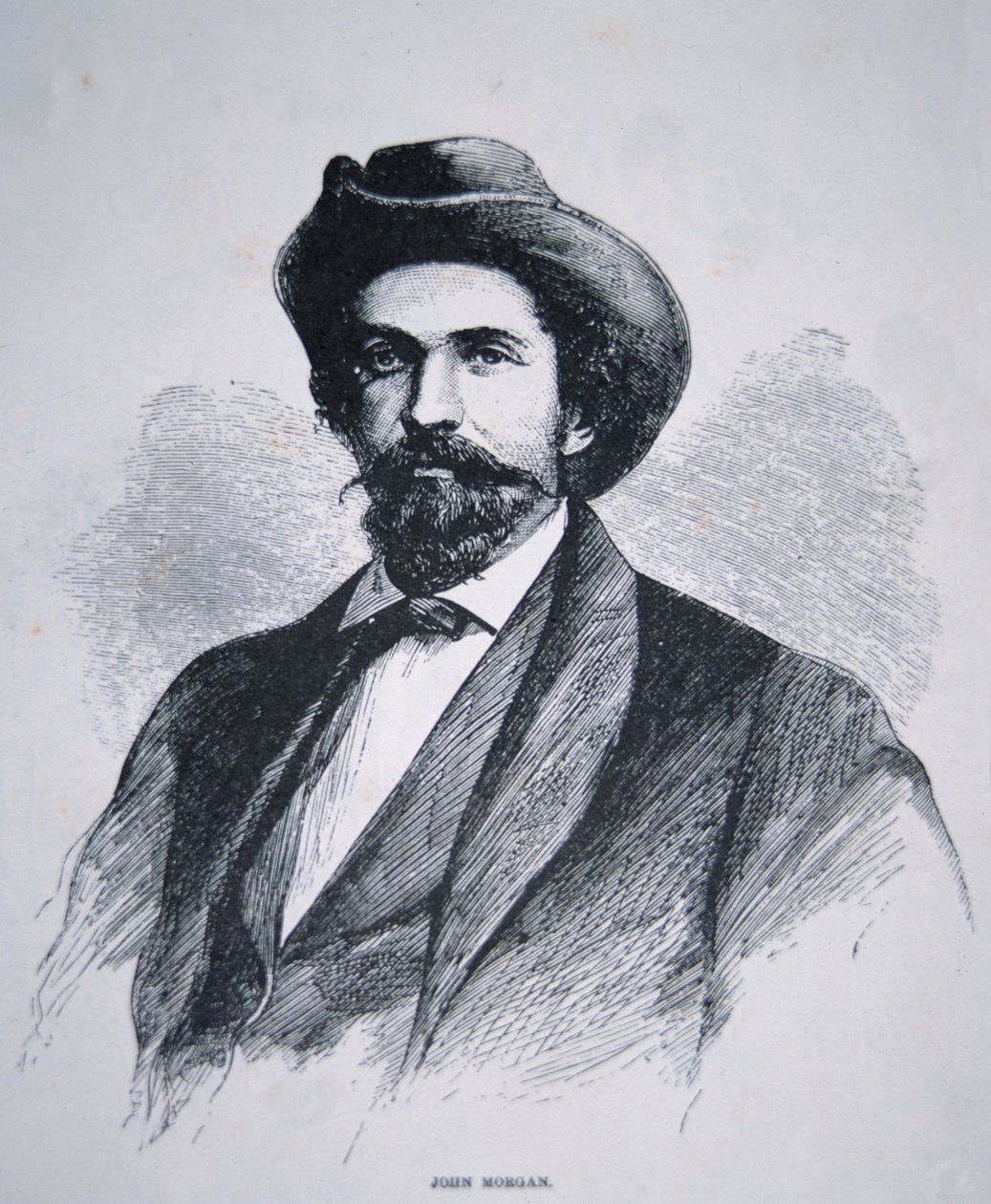 Portrait of John Hunt Morgan (1825-64) (litho) بواسطة المدرسة الأمريكية