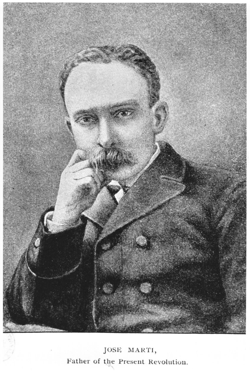 صورة خوسيه مارتي (1853-1895) من قصة كوبا بقلم مراد هالستيد ، نُشر عام 1898 بواسطة المدرسة الأمريكية
