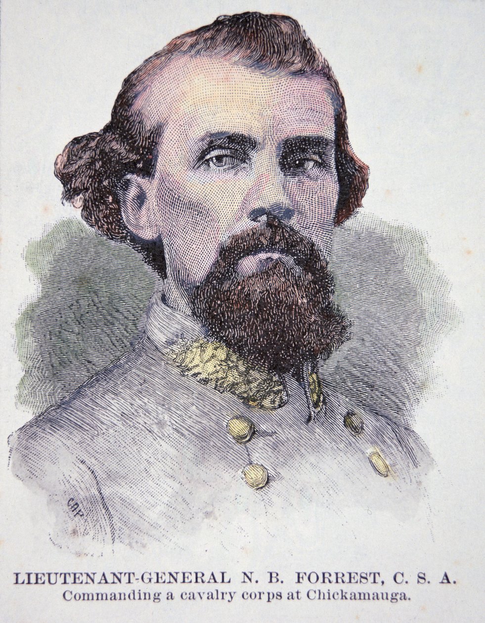 Portrait of Lieutenant General Nathan B. Forrest (1821-77) (litho) بواسطة المدرسة الأمريكية